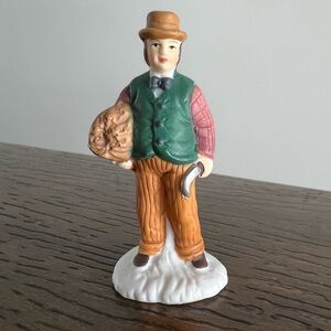 O'Well Man Hobo Christmas Village Figurine Gathering Thanksgiving